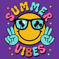 Summer Vibes Tropical Sunset Beach Vacation Button