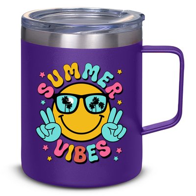 Summer Vibes Tropical Sunset Beach Vacation 12oz Stainless Steel Coffee Mug