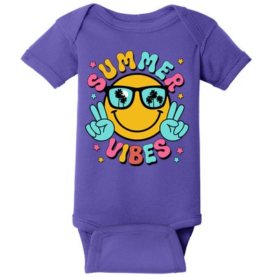Summer Vibes Tropical Sunset Beach Vacation Baby Bodysuit