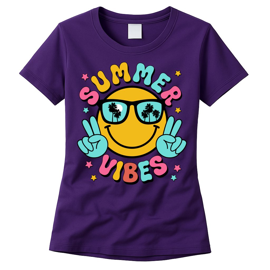 Summer Vibes Tropical Sunset Beach Vacation Womens T-Shirt