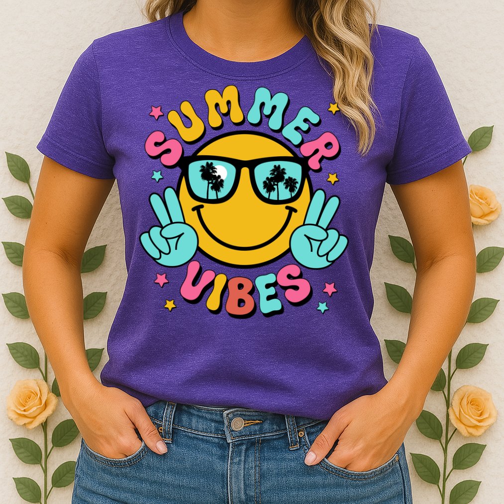 Summer Vibes Tropical Sunset Beach Vacation Womens T-Shirt