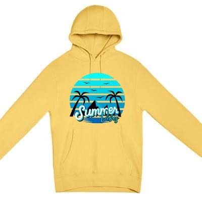 Summer Vibes Tropical Beach Vacation Premium Pullover Hoodie