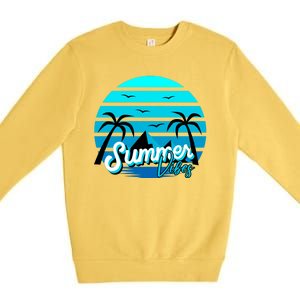 Summer Vibes Tropical Beach Vacation Premium Crewneck Sweatshirt