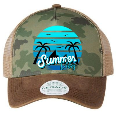 Summer Vibes Tropical Beach Vacation Legacy Tie Dye Trucker Hat