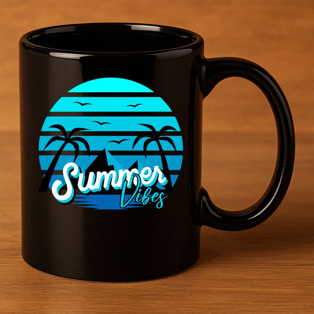 Summer Vibes Tropical Beach Vacation 11oz C Handle Ceramic Mug
