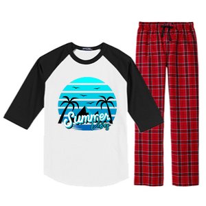 Summer Vibes Tropical Beach Vacation Raglan Sleeve Pajama Set