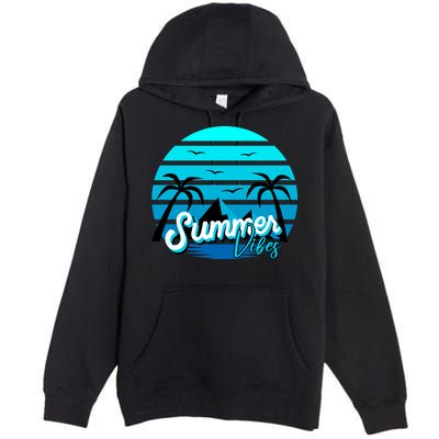 Summer Vibes Tropical Beach Vacation Premium Pullover Hoodie