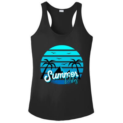 Summer Vibes Tropical Beach Vacation Ladies PosiCharge Competitor Racerback Tank