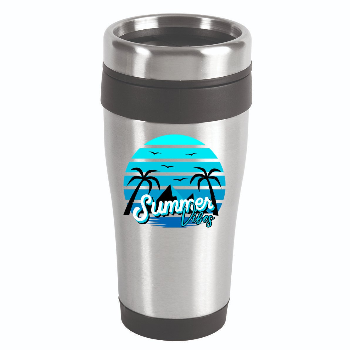 Summer Vibes Tropical Beach Vacation 16oz Travel Tumbler