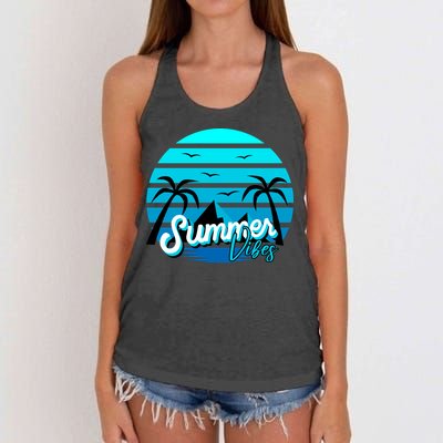Summer Vibes Tropical Beach Vacation Women's Knotted Racerback Tank