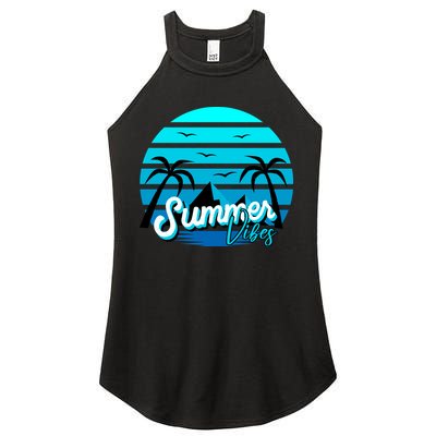 Summer Vibes Tropical Beach Vacation Women's Perfect Tri Rocker Tank