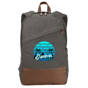 Summer Vibes Tropical Beach Vacation Cotton Canvas Backpack