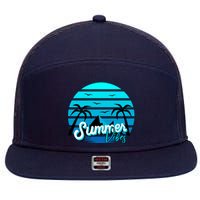 Summer Vibes Tropical Beach Vacation 7 Panel Mesh Trucker Snapback Hat