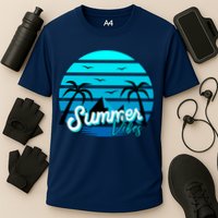 Summer Vibes Tropical Beach Vacation Cooling Performance Crew T-Shirt
