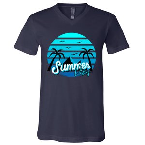 Summer Vibes Tropical Beach Vacation V-Neck T-Shirt