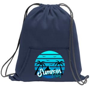 Summer Vibes Tropical Beach Vacation Sweatshirt Cinch Pack Bag