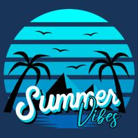 Summer Vibes Tropical Beach Vacation Button