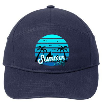 Summer Vibes Tropical Beach Vacation 7-Panel Snapback Hat