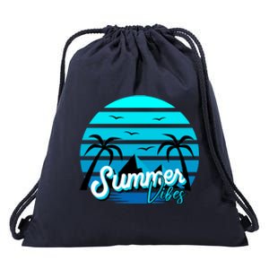 Summer Vibes Tropical Beach Vacation Drawstring Bag