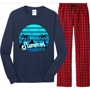 Summer Vibes Tropical Beach Vacation Long Sleeve Pajama Set