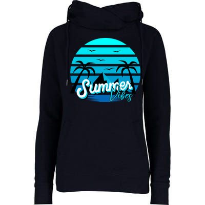 Summer Vibes Tropical Beach Vacation Womens Funnel Neck Pullover Hood
