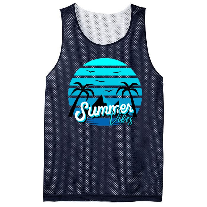 Summer Vibes Tropical Beach Vacation Mesh Reversible Basketball Jersey Tank