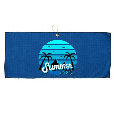 Summer Vibes Tropical Beach Vacation Large Microfiber Waffle Golf Towel