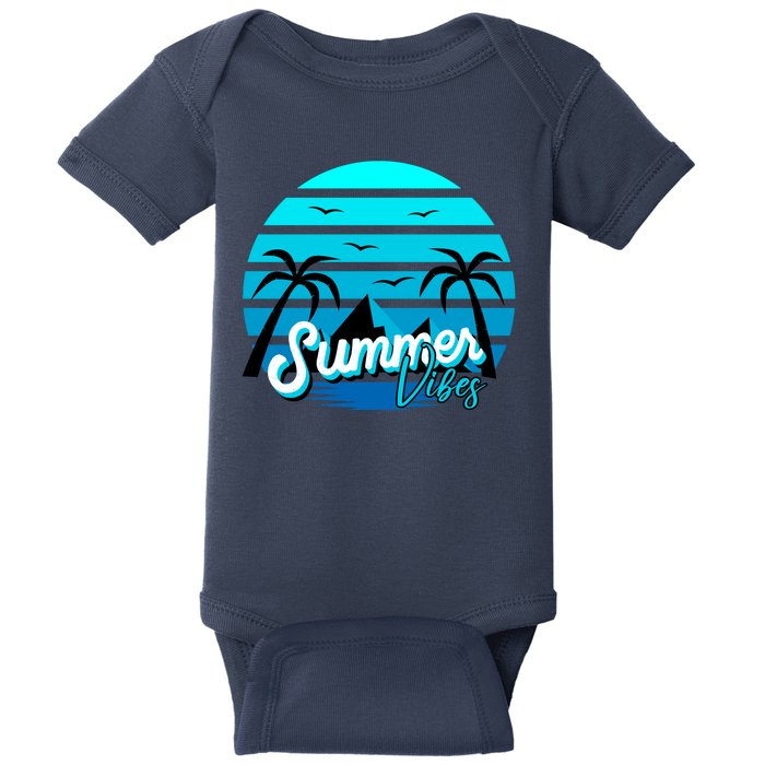 Summer Vibes Tropical Beach Vacation Baby Bodysuit