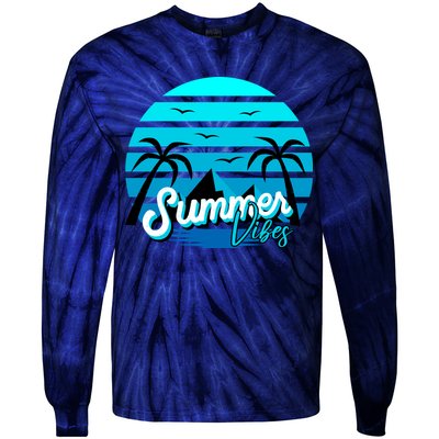 Summer Vibes Tropical Beach Vacation Tie-Dye Long Sleeve Shirt