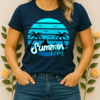 Summer Vibes Tropical Beach Vacation Womens T-Shirt