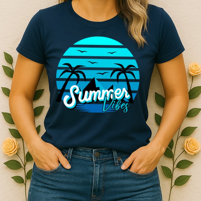 Summer Vibes Tropical Beach Vacation Womens T-Shirt