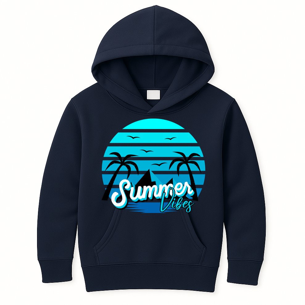Summer Vibes Tropical Beach Vacation Kids Hoodie