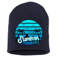 Summer Vibes Tropical Beach Vacation Short Acrylic Beanie