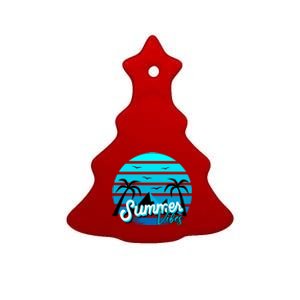 Summer Vibes Tropical Beach Vacation Ceramic Tree Ornament