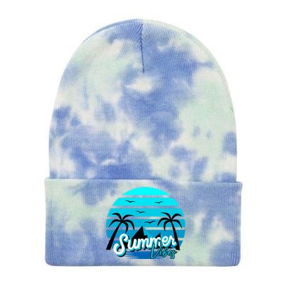 Summer Vibes Tropical Beach Vacation Tie Dye 12in Knit Beanie