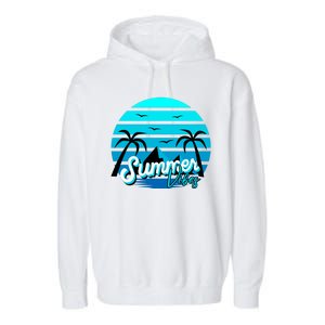 Summer Vibes Tropical Beach Vacation Garment-Dyed Fleece Hoodie