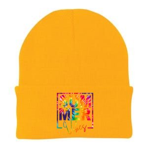 Summer Vibes Tie Dye Colorful Fun Knit Cap Winter Beanie