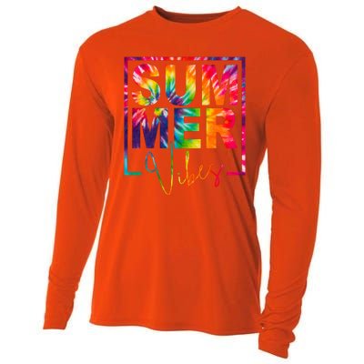 Summer Vibes Tie Dye Colorful Fun Cooling Performance Long Sleeve Crew