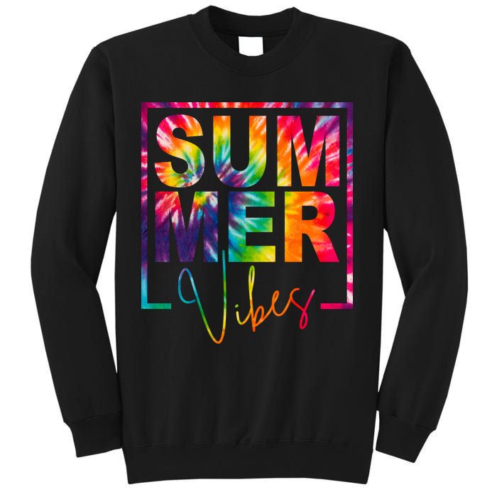 Summer Vibes Tie Dye Colorful Fun Sweatshirt