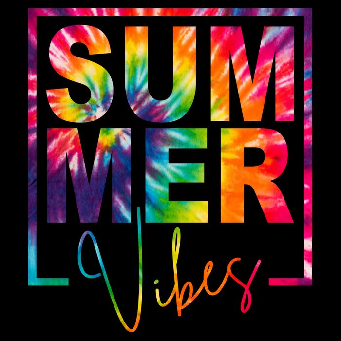 Summer Vibes Tie Dye Colorful Fun Sweatshirt