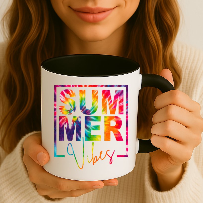 Summer Vibes Tie Dye Colorful Fun Mug