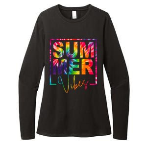 Summer Vibes Tie Dye Colorful Fun Womens CVC Long Sleeve Shirt