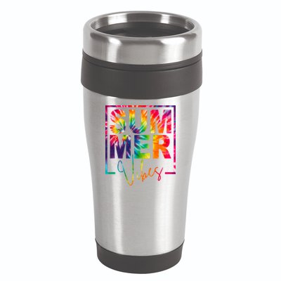 Summer Vibes Tie Dye Colorful Fun 16oz Travel Tumbler