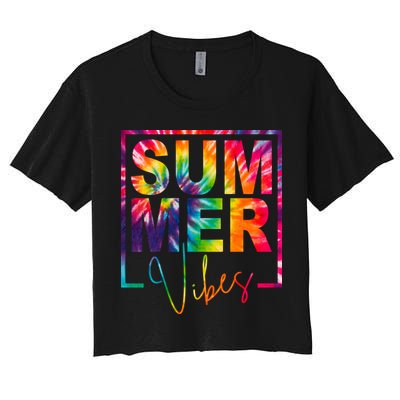 Summer Vibes Tie Dye Colorful Fun Crop Top
