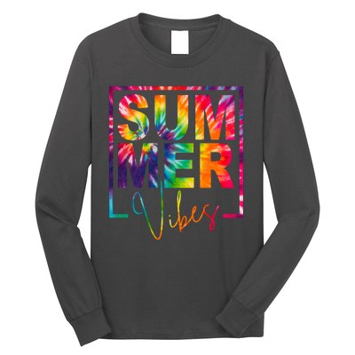 Summer Vibes Tie Dye Colorful Fun Long Sleeve Shirt