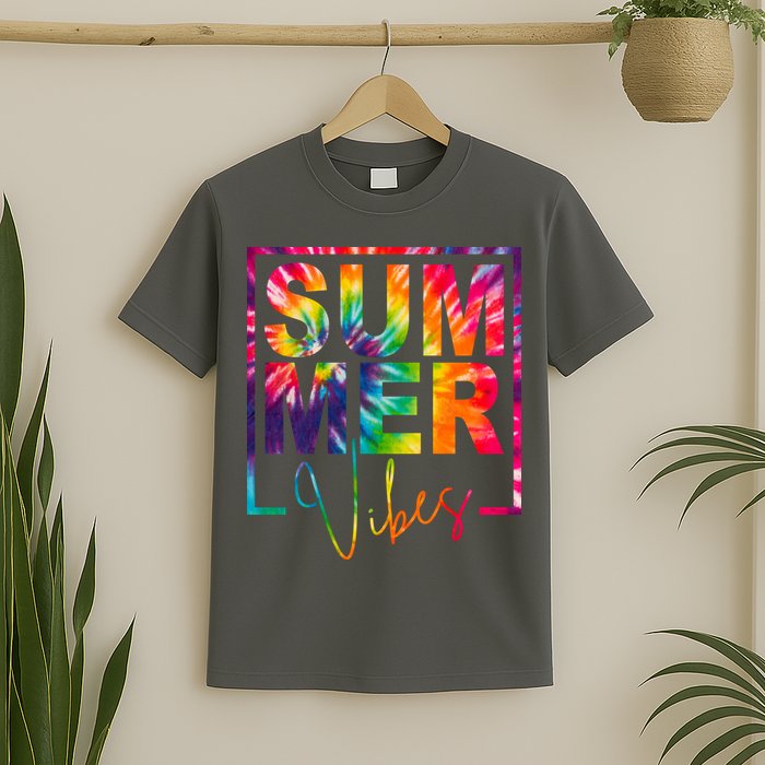 Summer Vibes Tie Dye Colorful Fun T-Shirt