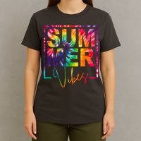 Summer Vibes Tie Dye Colorful Fun T-Shirt