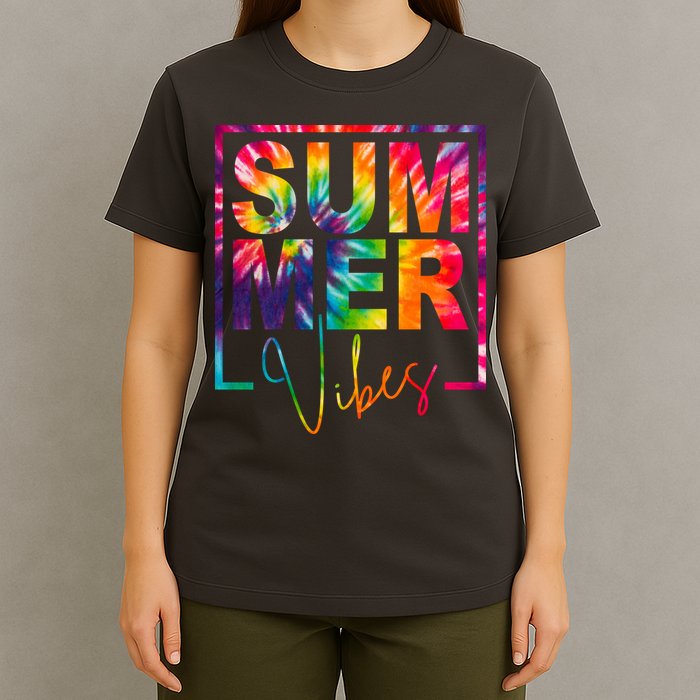 Summer Vibes Tie Dye Colorful Fun T-Shirt