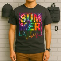 Summer Vibes Tie Dye Colorful Fun T-Shirt