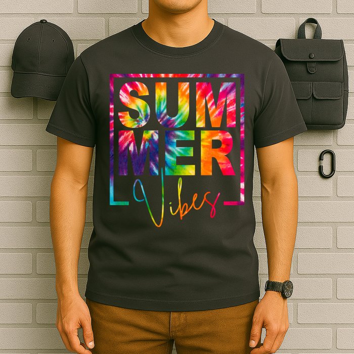 Summer Vibes Tie Dye Colorful Fun T-Shirt